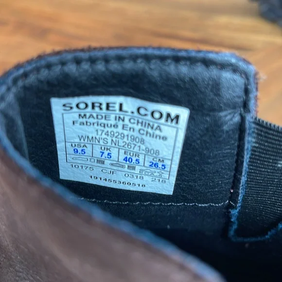 SOREL Emilie Brown Leather Waterproof Boots Booties Women’s Size 9.5 - Picture 11 of 12